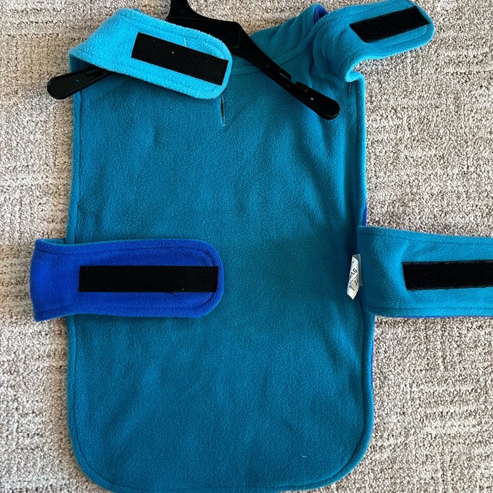 NWT - YOULY - Fleece Pet‎ Coat - S/M - Teal and Blue